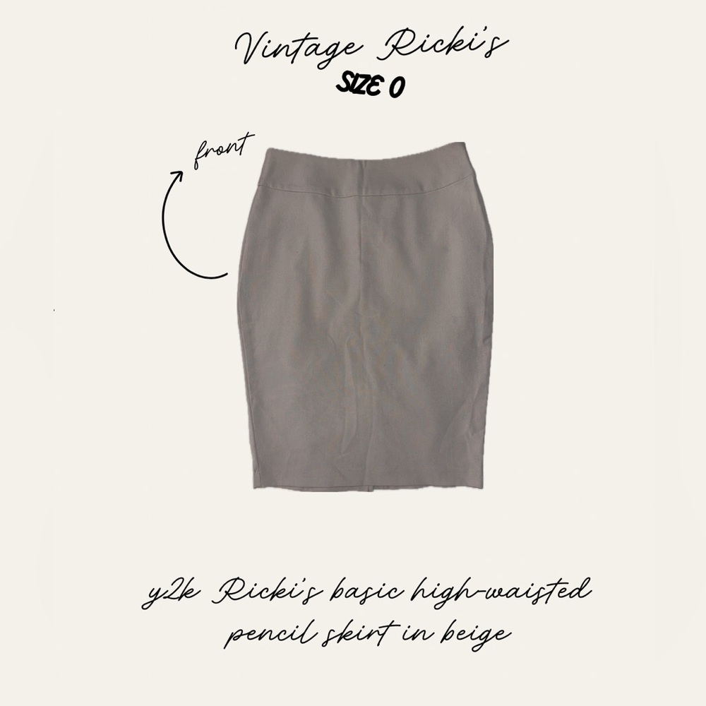 Y2K Ricki's Neutral Beige High-Waist Pencil Skirt